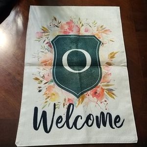Monogram O Welcome Garden Flag